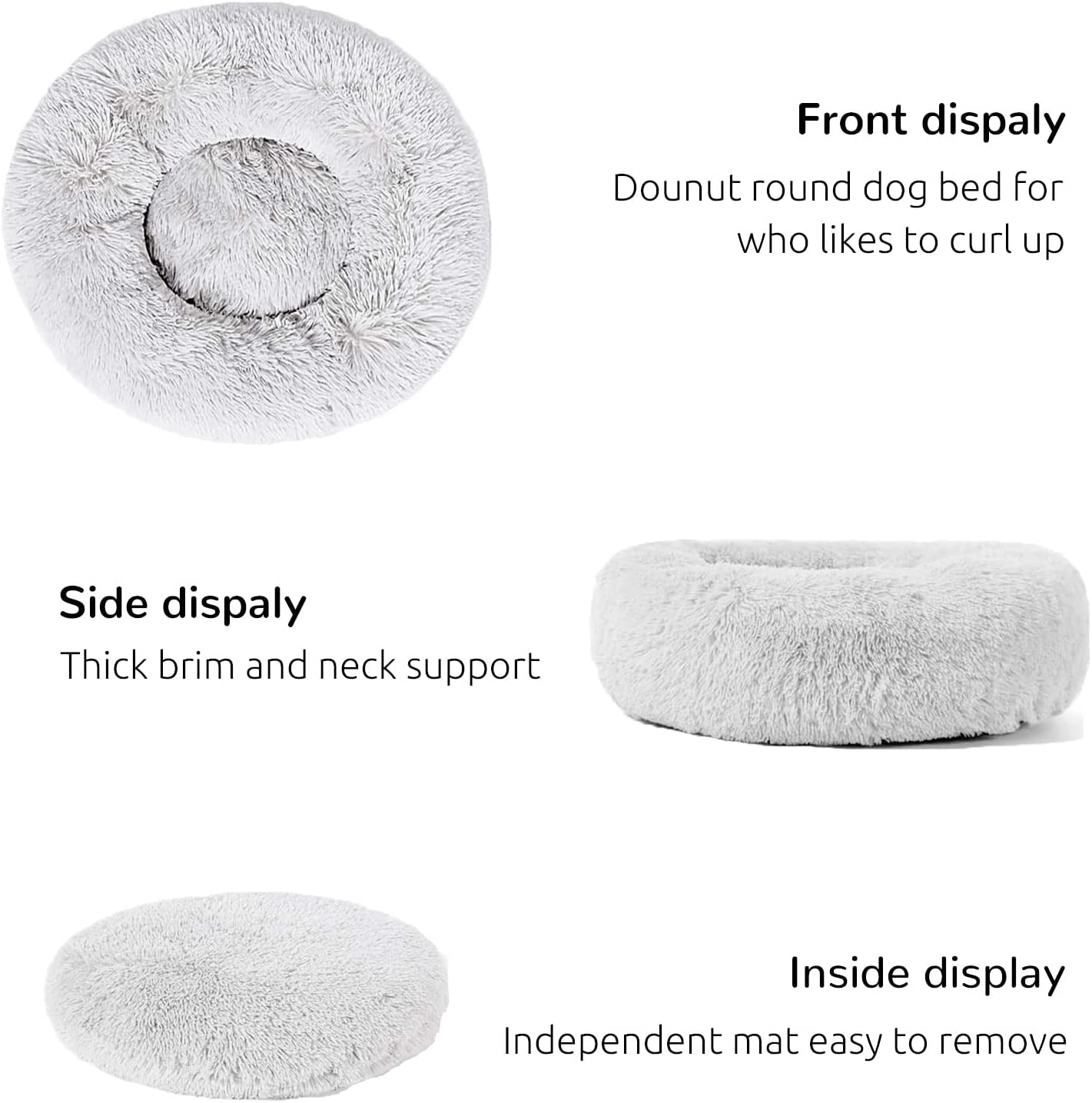 Calming Donut Dog Cuddler, Medium Large Dog Bed, 30&