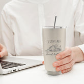 I Love My French Bulldog Dog Mom 20Oz Travel Coffee Mug Tumbler, French Bulldog Frenchie Dog Gifts for Women Men Dogs Lovers, Frenchie Water Stainless Steel Tumbler with Lid and Straw Mug