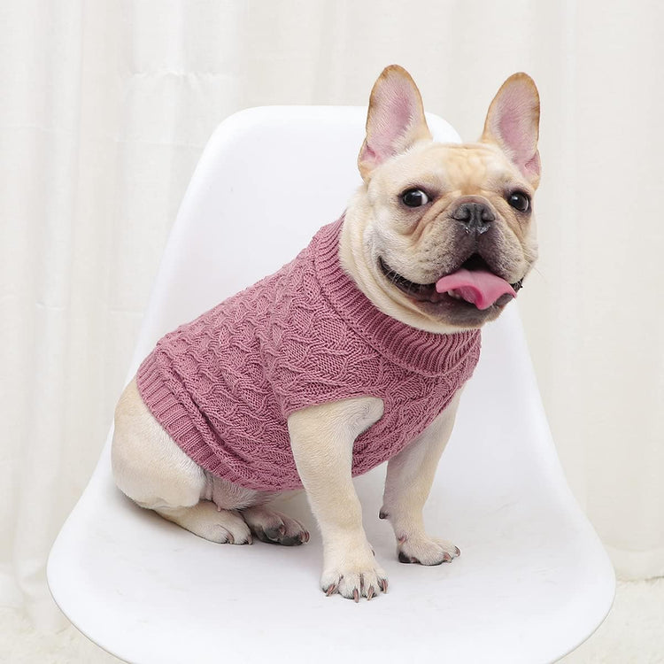 Knitted Braid Turtleneck Sweater Knitwear Warm Outerwear for Dogs & Cats
