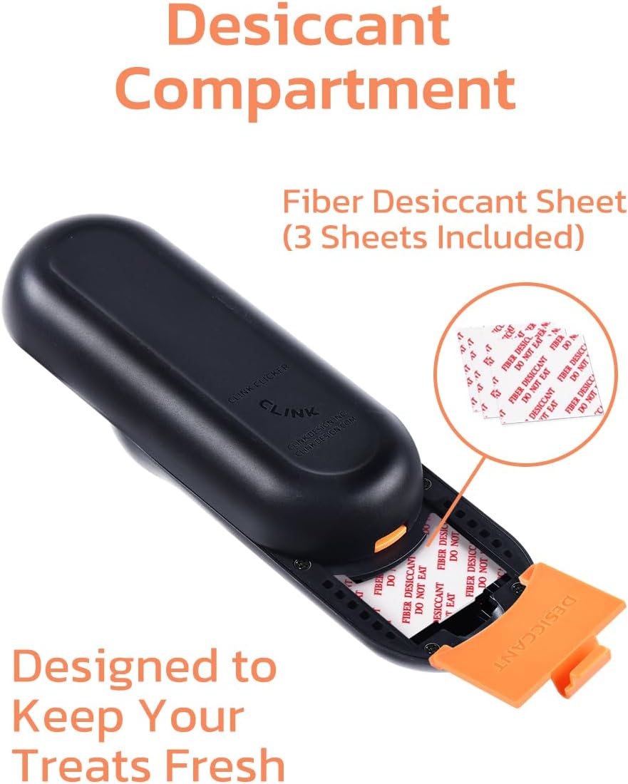 2-in-1 Dog Training Clicker & Treat Dispenser – Black, Durable & Easy Clean