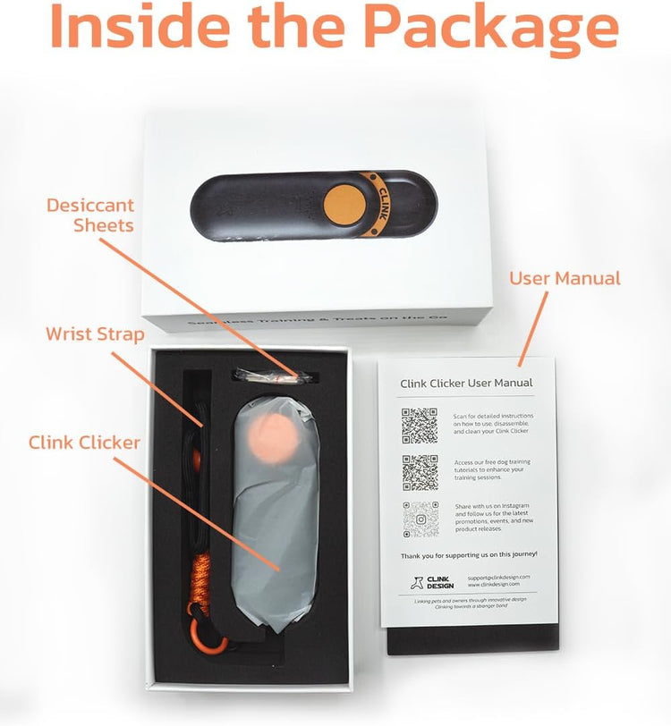 2-in-1 Dog Training Clicker & Treat Dispenser – Black, Durable & Easy Clean