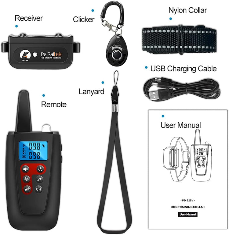 No-Shock Dog Training Collar – 3300ft Remote, Sound & Vibration, IPX7 Waterproof