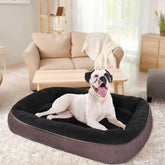 Dog Bed for Medium Dogs/Large/Small, Washable Rectangle Pet Bed Thickened Enough with Soft Coral Fleece and Non-Slip Bottom