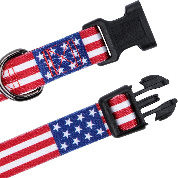 American Flag Dog Collar Independence Day Fourth of July the Great America Dog Collars Small