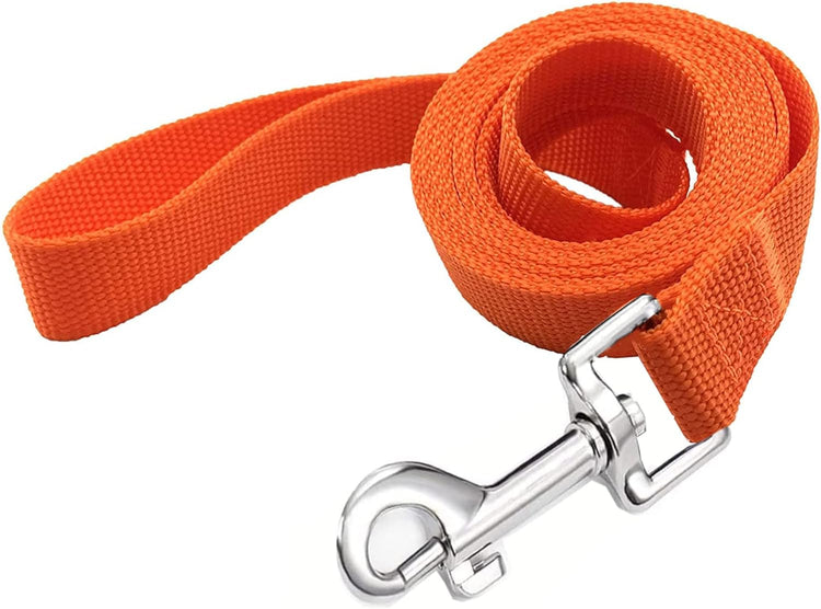 5 FT Strong Dog Leash, Nylon Dog Leashes for Small Medium Large Dogs Orange