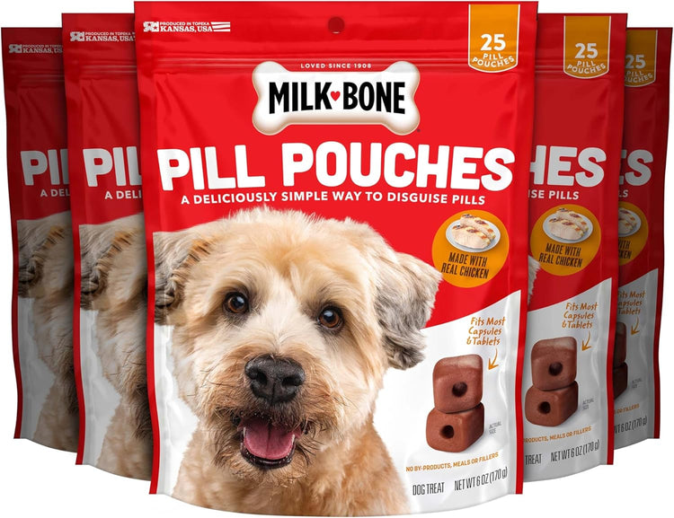 Pill Pouches with Real Chicken – Dog Treats, 6 oz Bag (Pack of 5)