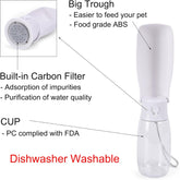 Portable Dog Water Bottle with Leak-Proof Bowl – 10-19 oz, Dishwasher Safe, Travel & Walking Dispenser