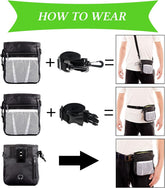 Dog Training Kit – Treat Pouch & Clicker, 3-Way Wear (Black & Pink)