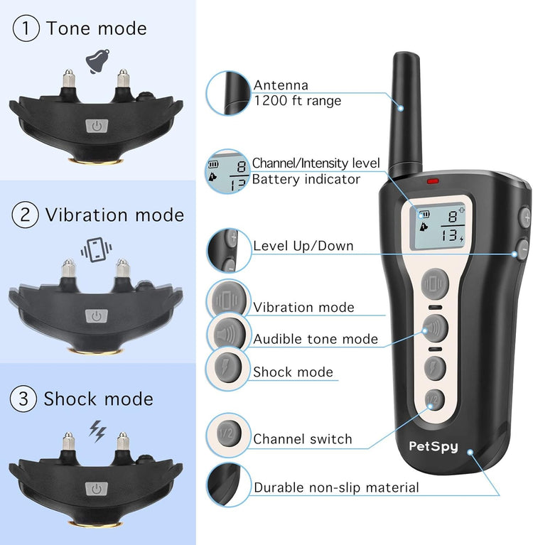 Remote Dog Training Collar P320N – 400 Yards, Shock/Vibration/Beep, Waterproof
