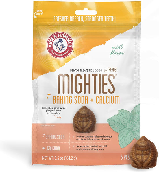 Mighties by Treadz Dental Treats for Dogs – Mint, 6 Pcs (Gorilla Shape)