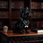 Black French Bulldog Statue,Pug Resin Sitting Dog Statue, English Bulldog Home Decoration Sculpture, Living Room Desktop Decoration, Modern Collection Art Dog Gift