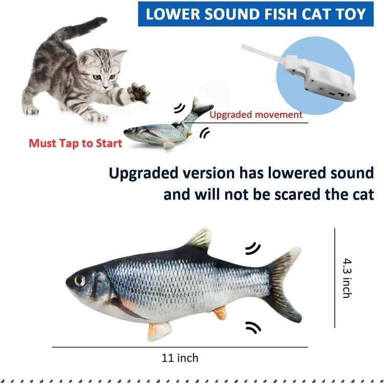 Floppy Fish Dog Toy & Cat Chew Toy – USB Charging, Interactive Teething Catnip Toy for Indoor Cats