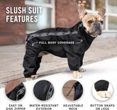 Dog Slush Suit – Full Body Water-Resistant Bodysuit (Black, 16")