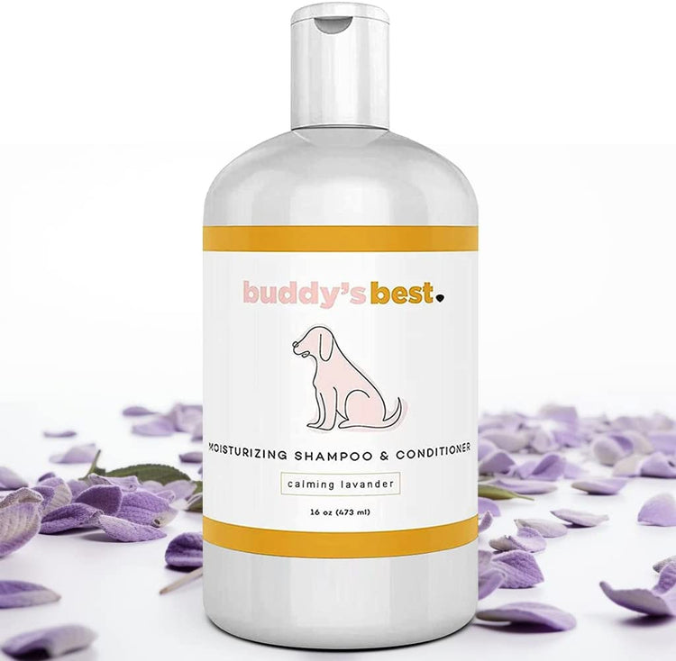 Oatmeal Dog Shampoo & Conditioner for Dry, Sensitive Skin – Calming Lavender Scent, Moisturizing, 16 oz