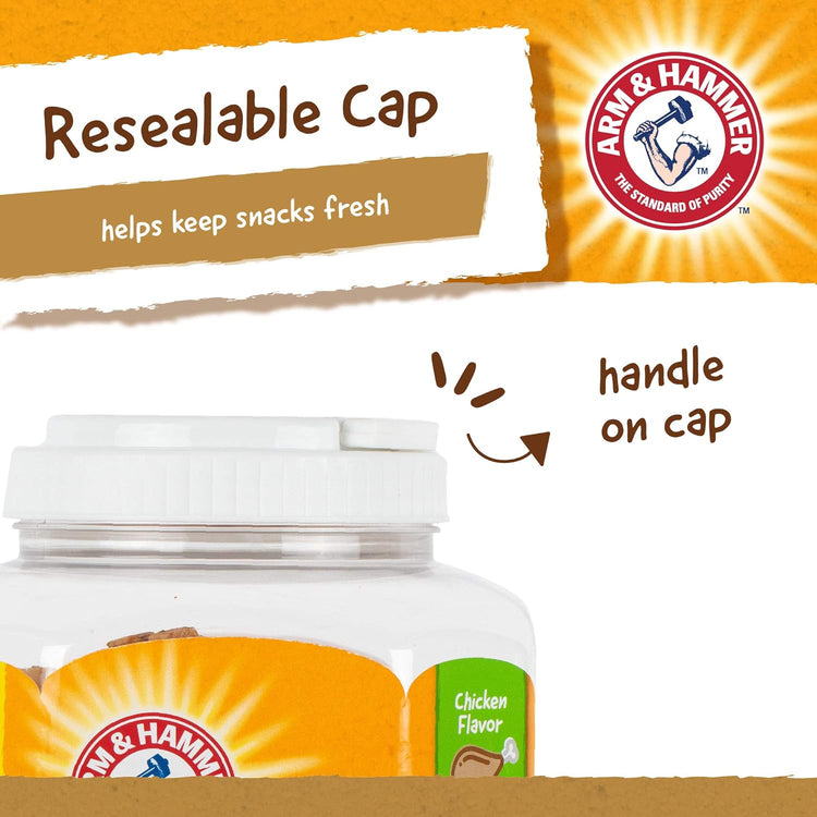 Faux-Hide Dog Dental Treat Twists in Chicken Flavor, 75 Pcs Value Bucket | Rawhide Free Dog Chews Dental Treats Baking Soda Dog Treats for Plaque and Tartar Control