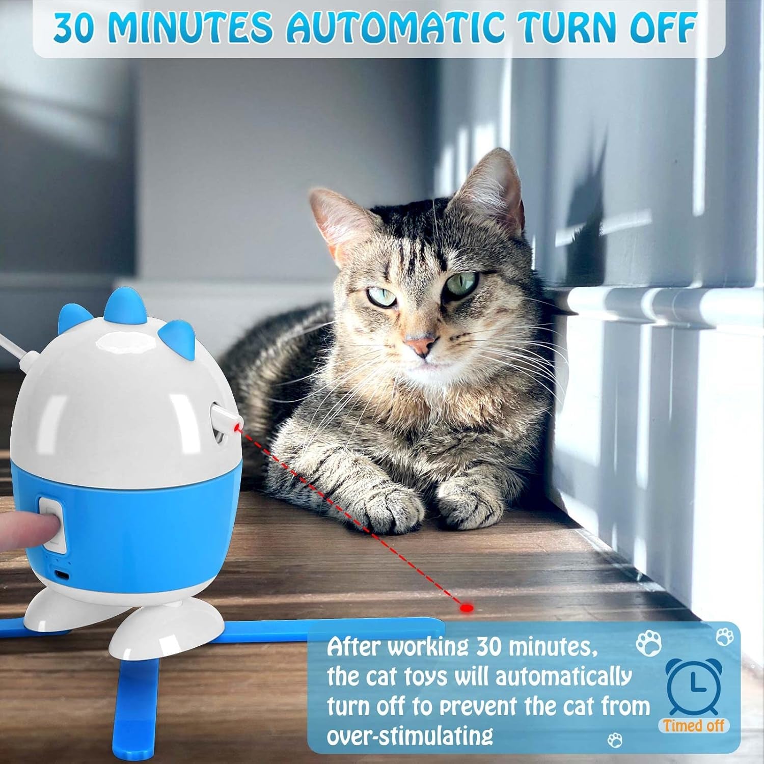 Rechargeable Interactive Cat Toy – 2-in-1 Light & Feather Exercise Toy for Indoor Cats