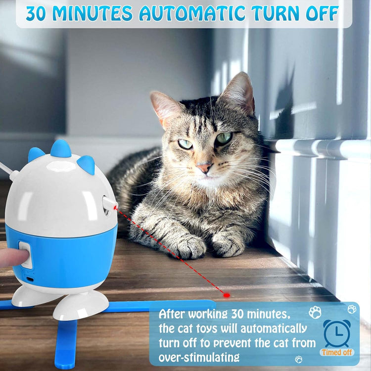 Rechargeable Interactive Cat Toy – 2-in-1 Light & Feather Exercise Toy for Indoor Cats