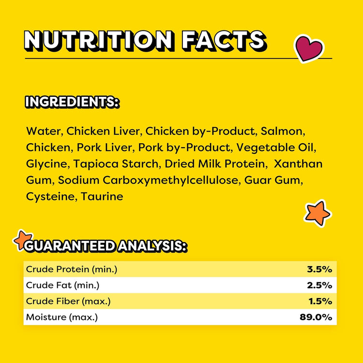 Creamy Puree Squeezable Lickable Wet Cat Treats with Salmon, 0.42 Oz. Tubes, 24 Count