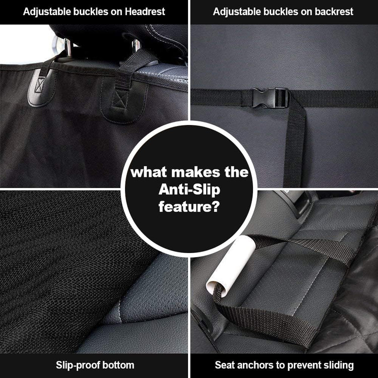 Dog Seat Cover Cars Trucks Suvs, Thick 600D Heavy Duty Pets Car Seat Cover, Waterproof & Wear-Resistant Durable Nonslip Backing & Hammock Convertible, Black, 2 Pack