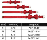 Dog Bowtie Collars Personalized Metal Buckle,Dog Collar Heavy Duty for Large/Medium/Small Size Dogs&Cats Male/Female,Waterproof (Red, L)