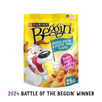 Purina Beggin’ Dog Treats, Bacon & Cheese Fries Flavor – 25 oz Pouch