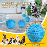 Dog Balls Treat Dispensing Dog Toys for Aggressive Chewers Large Breed, Nearly Indestructible Squeaky Puppy Chew Toys for Largebreeds, Natural Rubber Doggie Puzzle Toys, Pet Treat Ball