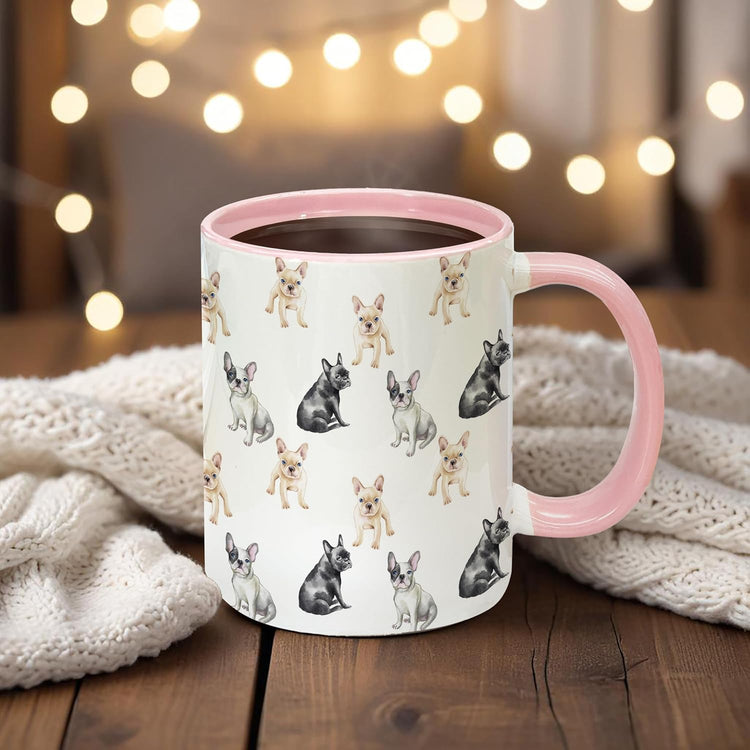 French Bulldog Coffee Mugs - French Bulldog Mug, Frenchie Coffee Teacup, Frenchie Dog Mug, Frenchiedog Gifts for Dog Lovers Women Men, Frenchbulldog Gifts Ceramic Coffeemug 11Oz