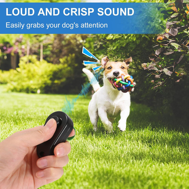 Dog Training Clicker with Finger Ring – 2 Pack (Black & White)