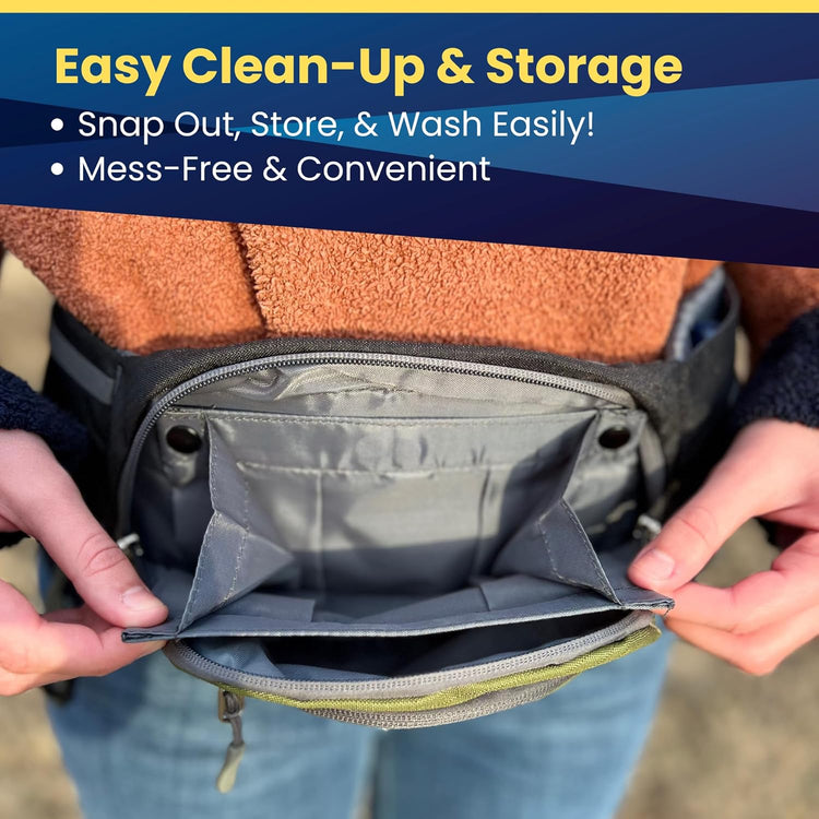 Dog Treat Pouch – Green Training Bag with Removable Pocket & Poop Bag Dispenser