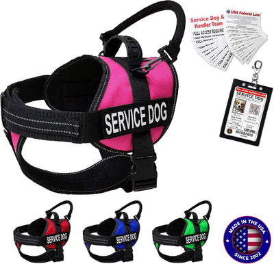 Service Dog Harness Vest – Active dogs, Medium (22–30” Girth), Hot Pink