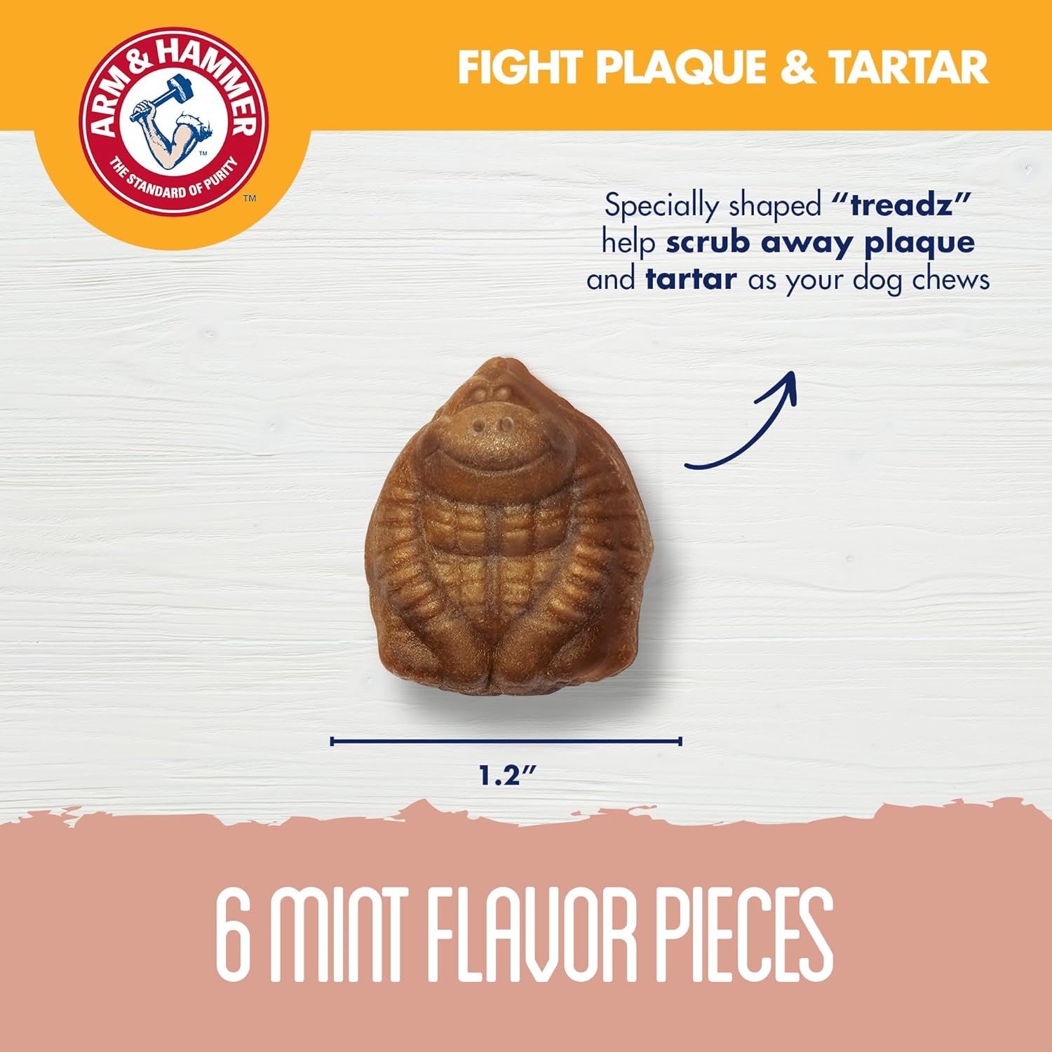 Mighties by Treadz Dental Treats for Dogs – Mint, 6 Pcs (Gorilla Shape)