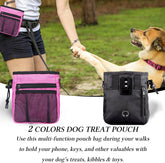 Dog Training Kit – Treat Pouch & Clicker, 3-Way Wear (Black & Pink)