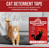 Cat Scratch Furniture Protector – Double Sided - anti Cats Scratching Sticky Tape - No-Residue for Couch, Doors & Walls - 10 Sheets - XL 17" L 12" W Furniture Protectors – Clear Training Tape