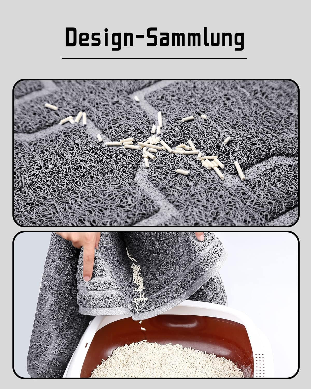 Cat Litter Mat – Large 35"x24", Litter Lock Mesh, Non-Slip (Dark Grey)