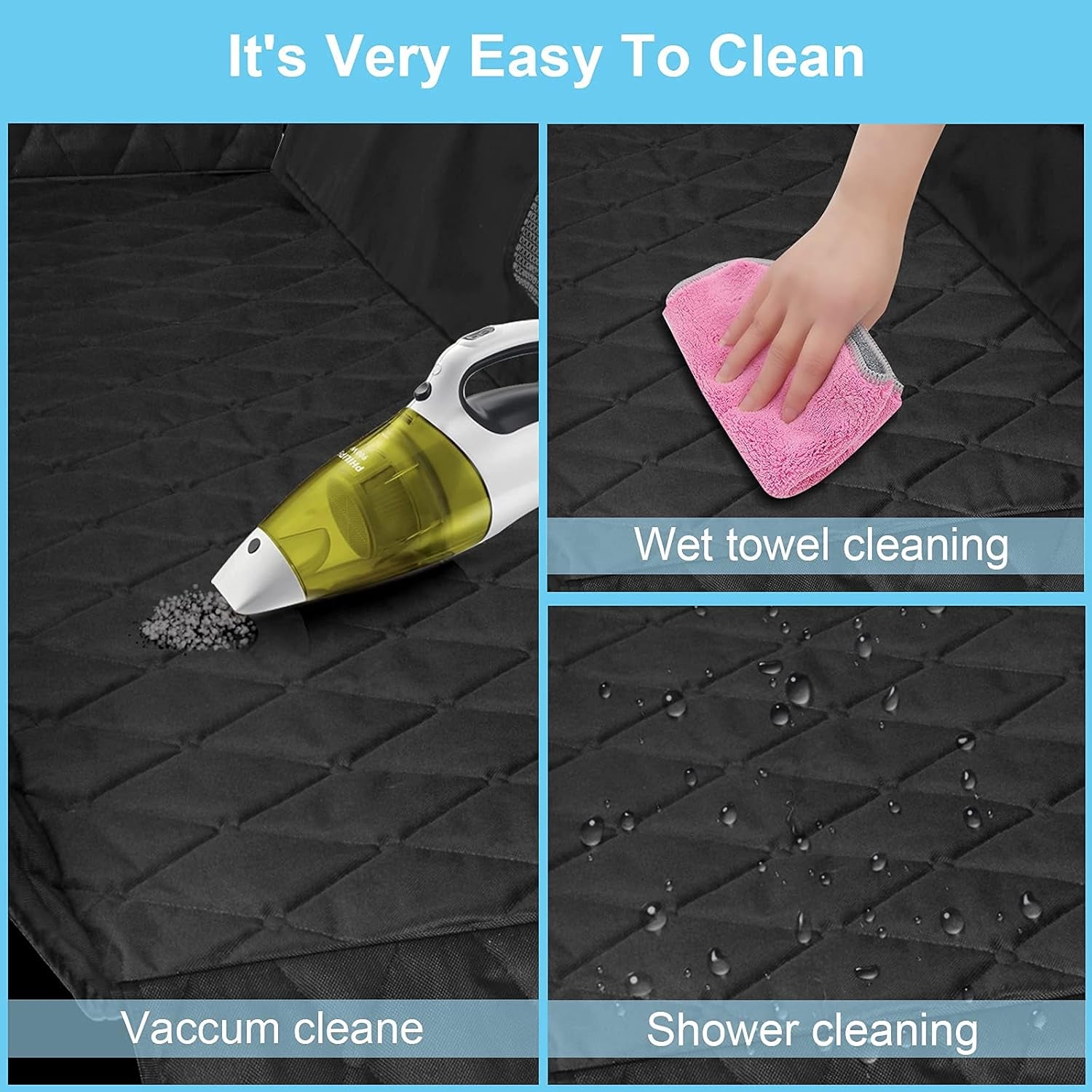 Back Seat Dog Cover for Car-Dog Car Seat Covers for Back Seat-Waterproof & Durable Nonslip Machine Washable Dog Seat Cover for Back Seat Protector for Cars Trucks Suvs-Black