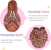 Dog Leopard Hooded Sweatshirt with Hat, Dogs Clothes Lightweight Puppy Hoodie for Small Dog Cat, Doggy Hoody Outfits Cat Apparel