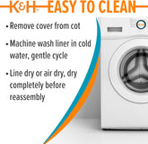 Dog Cot Replacement Cover, Designed to Fit K&H Medium Pet Cots (Sold Separately), Indoor Outdoor, Breathable Cooling Mesh Center, Machine Washable - Medium 32 X 25In Gray