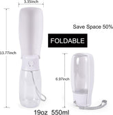 Portable Dog Water Bottle with Leak-Proof Bowl – 10-19 oz, Dishwasher Safe, Travel & Walking Dispenser