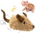 Automatic Moving Mouse Cat Toy with Squeaky Sound – Interactive Electronic Toy for Indoor Cats (Brown Ears)