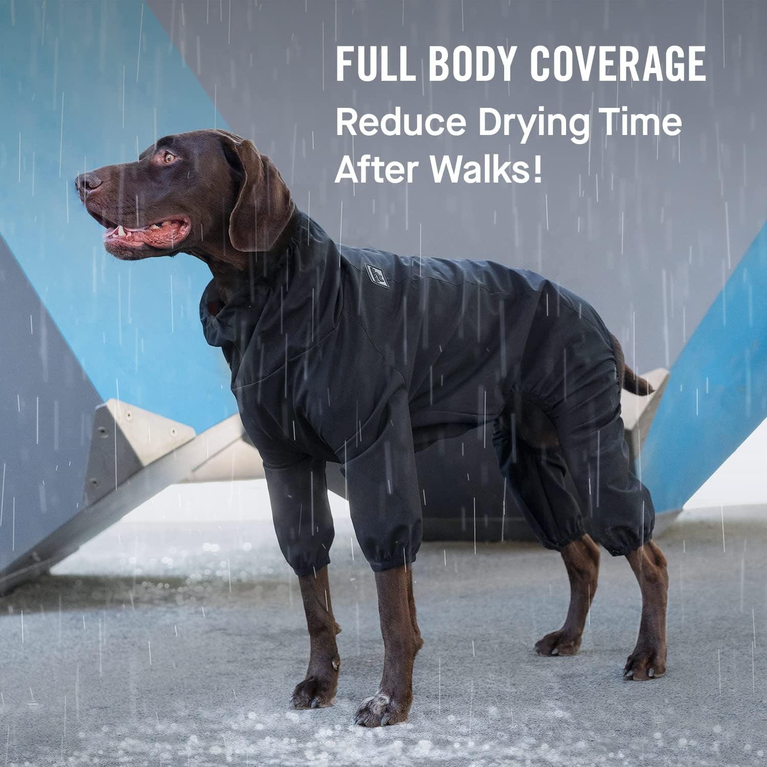 Dog Slush Suit – Full Body Water-Resistant Bodysuit (Black, 16")