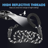 2 Packs 5/6 FT Dog Leash with Comfortable Padded Handle and Highly Reflective Threads Dog Leashes for Small Medium and Large Dogs (5FT-1/2&