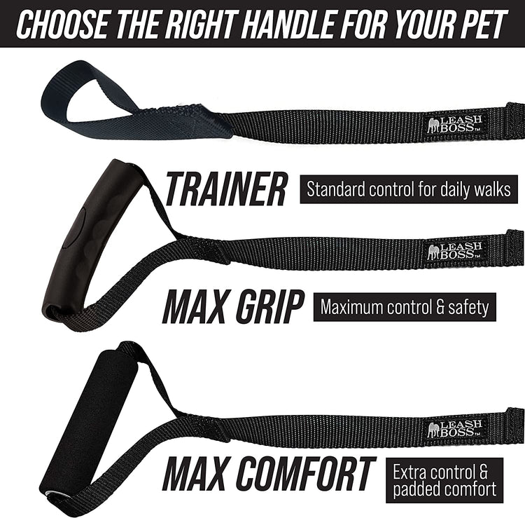 Long Trainer - 1 Inch Nylon Long Dog Training Leash with Storage Strap (50 Ft, Black)