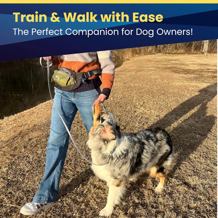 Dog Treat Pouch – Green Training Bag with Removable Pocket & Poop Bag Dispenser