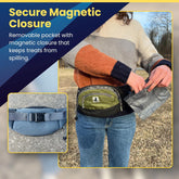 Dog Treat Pouch – Green Training Bag with Removable Pocket & Poop Bag Dispenser