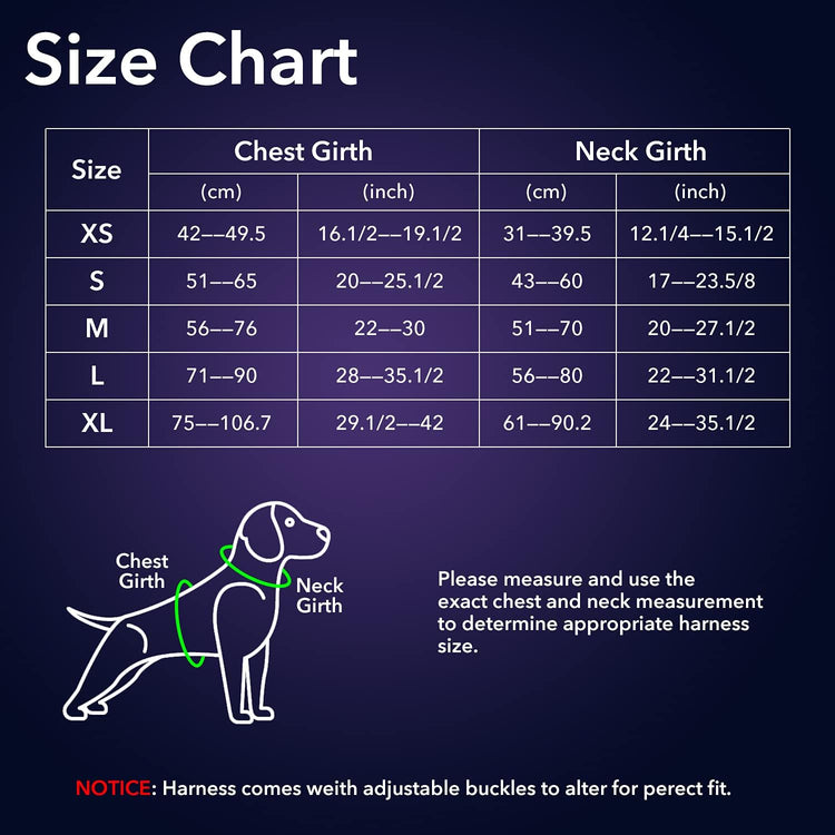 Light up Dog Harness - USB Rechargeable LED Dog Harness with Reflective Strips, Comfortable Adjustable Sizes (Green, Medium)