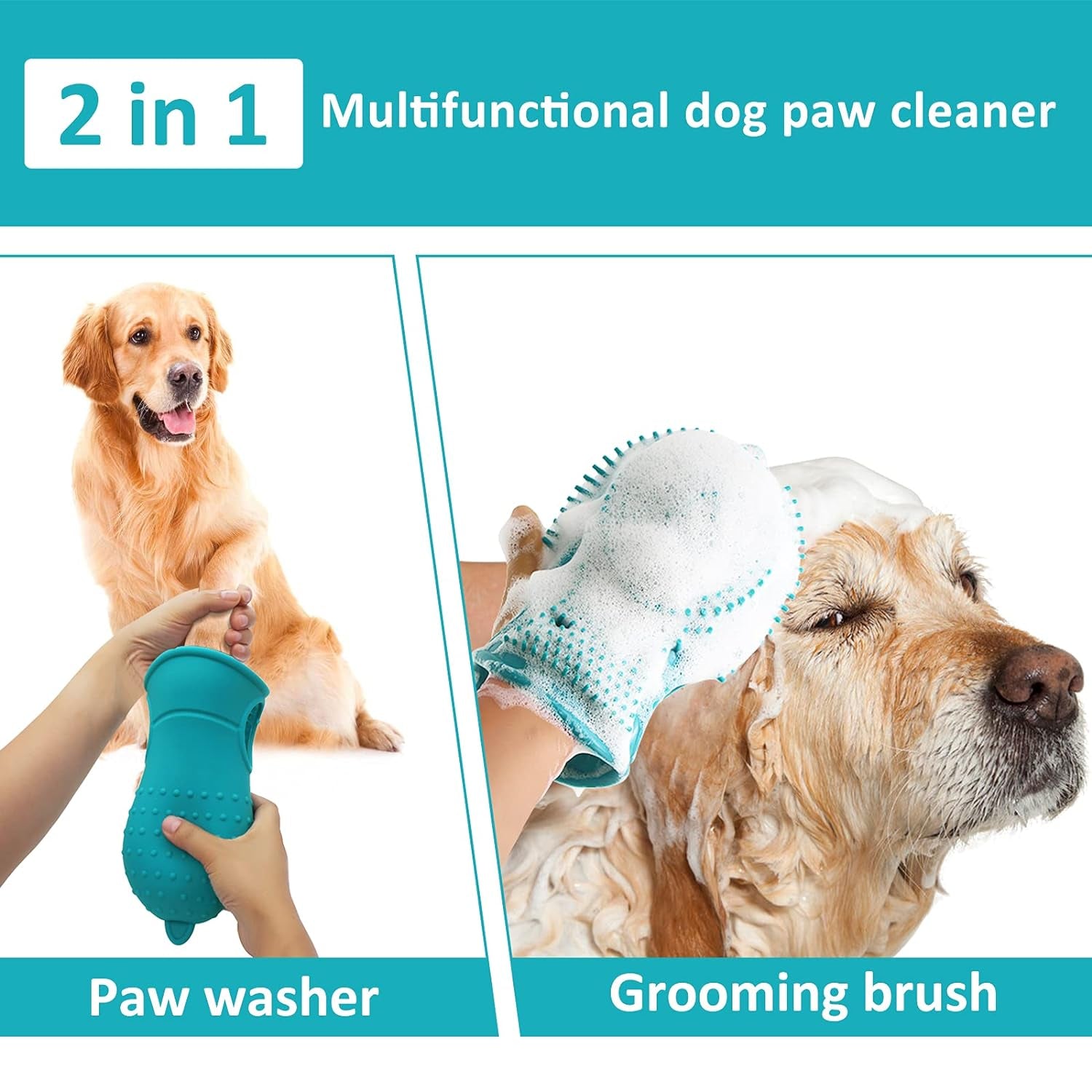 Portable Silicone Paw Cleaner and Scrubber for Large and Medium Breed Dogs - Muddy Paw Cleaning Cup