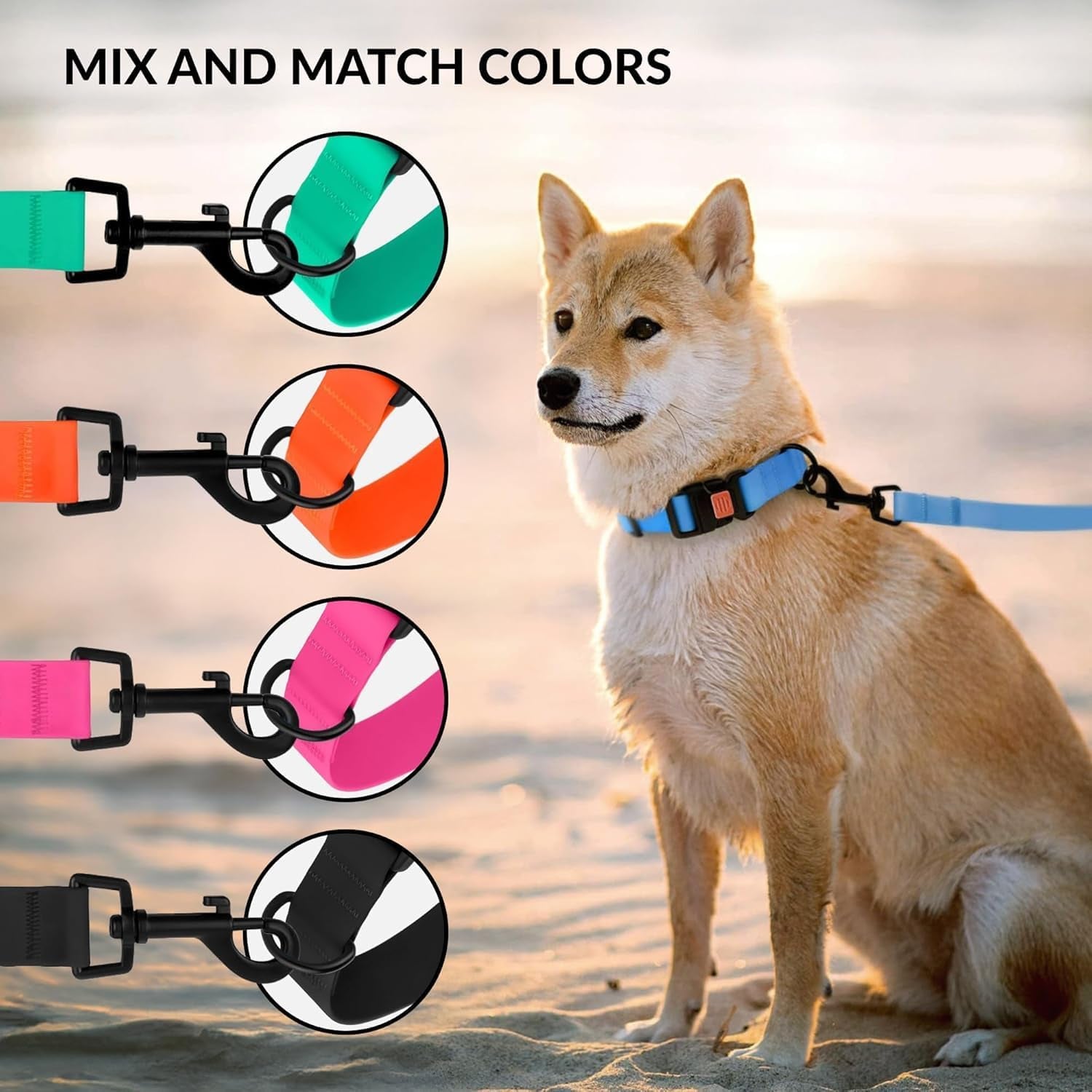 Waterproof Dog Collar - Silicone, Plastic Collar, Odor-Resistant, Easy to Clean, for Large, Medium, Small Dogs - Adjustable Collar with Breakaway Buckle (Neck Fit 12"-16", Pink)