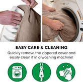 Orthopedic Dog Bed for Large/Medium Dogs W/ Removable Bolsters & Washable Cover, for Dogs up to 55 Lbs - Plush & Suede Sofa - Almondine, Large