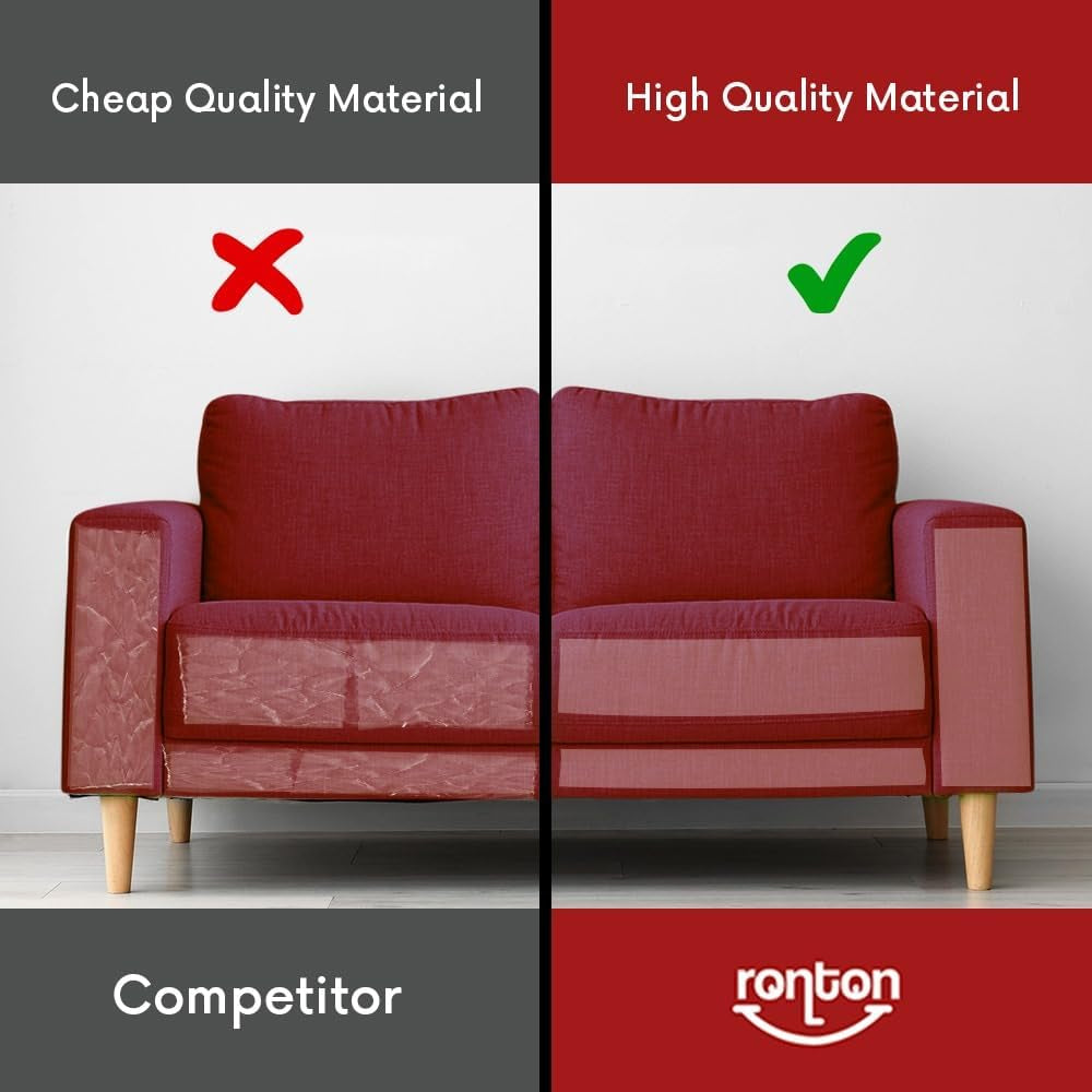 Cat Scratch Furniture Protector – Double Sided - anti Cats Scratching Sticky Tape - No-Residue for Couch, Doors & Walls - 10 Sheets - XL 17" L 12" W Furniture Protectors – Clear Training Tape