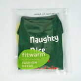 Naughty or Nice Christmas Dog Shirt, Dog Christmas Outfit for Small Dogs Boy Girl, Funny Doggy Tshirt, Pet Outfit, Green, Red, White, Medium